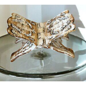 Handcrafted Rustic Wood Quran Stand Book Holder Folding Carved Decorative